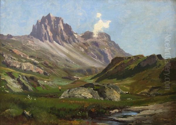 Bei Maloja Oil Painting by Ascan Lutteroth