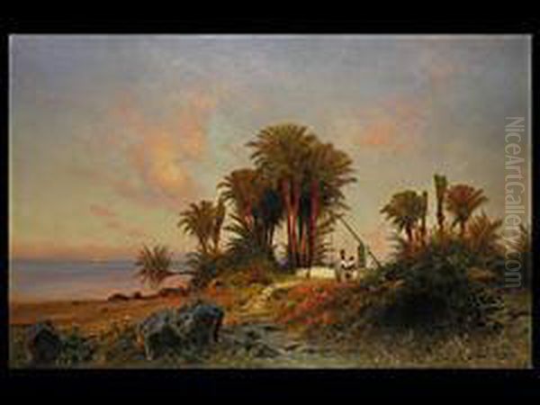 Orientalische
Kustenszene Mit Oil Painting by Ascan Lutteroth