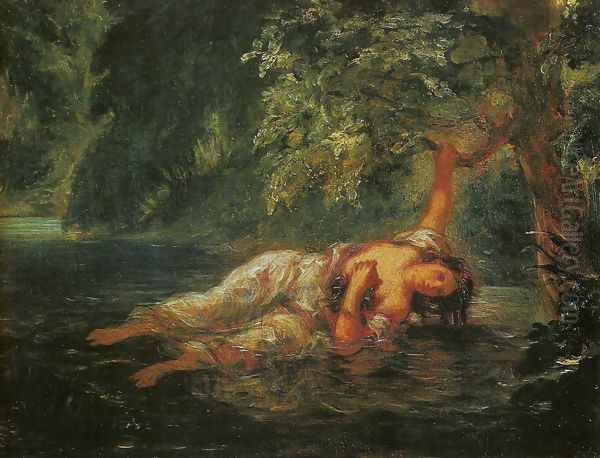 The Death of Ophelia1 Oil Painting by Eugene Delacroix