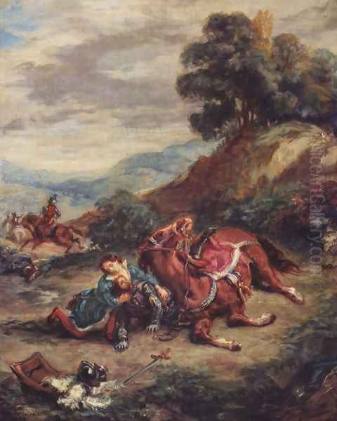 The Lara's death Oil Painting by Eugene Delacroix