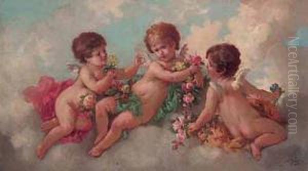 Putti Tra Le Nuvole Oil Painting by Charles Augustus Henry Lutyens