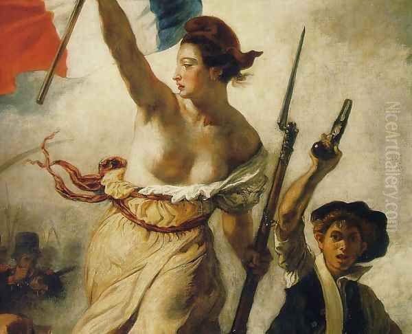 Liberty Leading the People (Detail) 1 Oil Painting by Eugene Delacroix