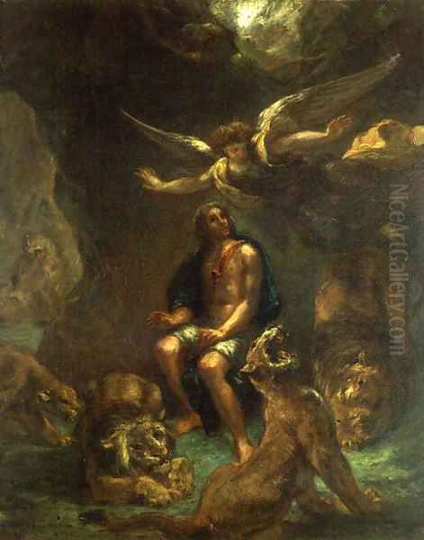 Daniel in the Lions' Den Oil Painting by Eugene Delacroix