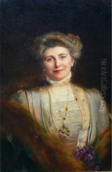 Portrait D'une Dame Dequalite Oil Painting by Albert Lynch