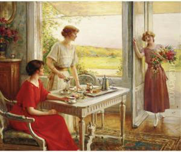 Time For Tea Oil Painting by Albert Lynch