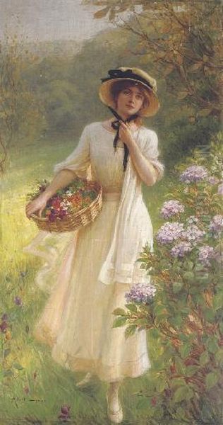 Springtime Oil Painting by Albert Lynch