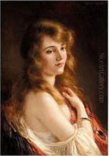 A Beauty Oil Painting by Albert Lynch