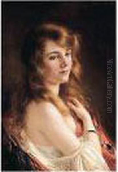 Portrait Of A Lady Oil Painting by Albert Lynch