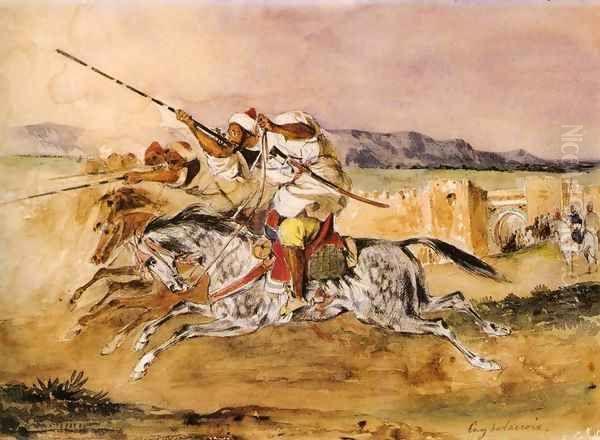 Arab Fantasia Oil Painting by Eugene Delacroix