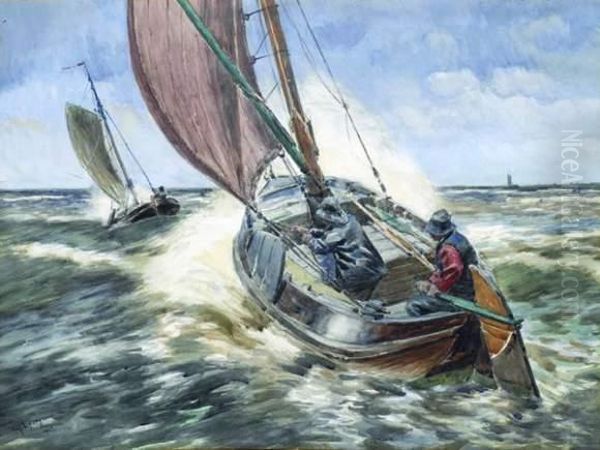 Marins Pecheurs. Oil Painting by Amedee Ernest Lynen