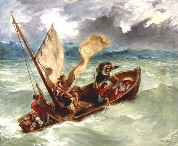 Christ on the Sea of Galilee Oil Painting by Eugene Delacroix