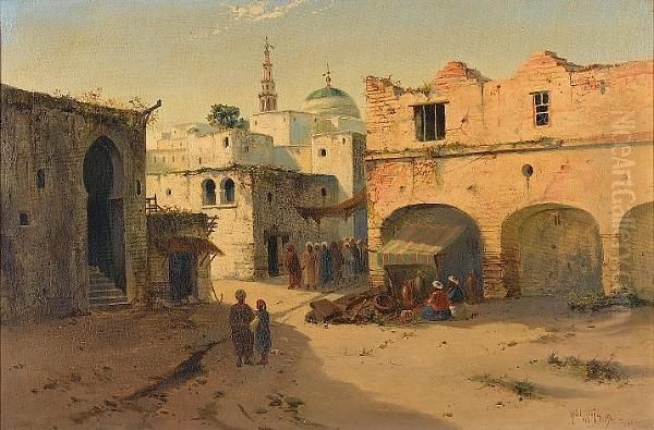 Cairo Street Scene Oil Painting by Henry Stanton Lynton