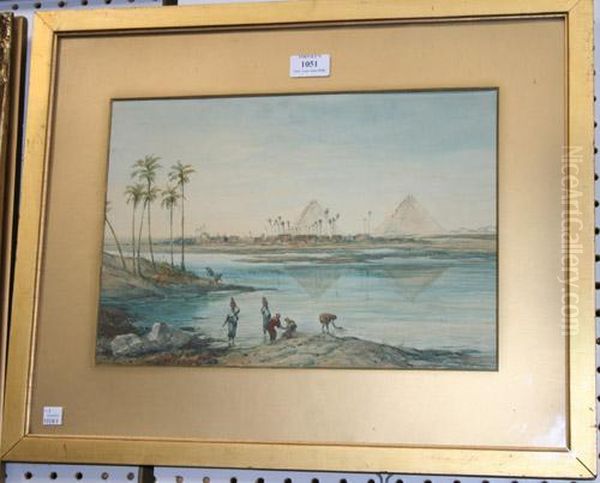 Figures Gathering Water Oil Painting by Henry Stanton Lynton