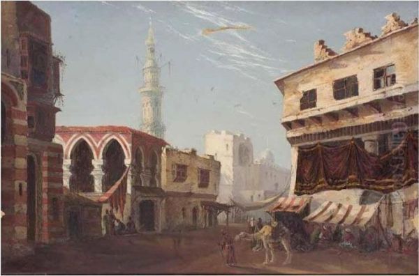 Arab Street Scene Oil Painting by Henry Stanton Lynton