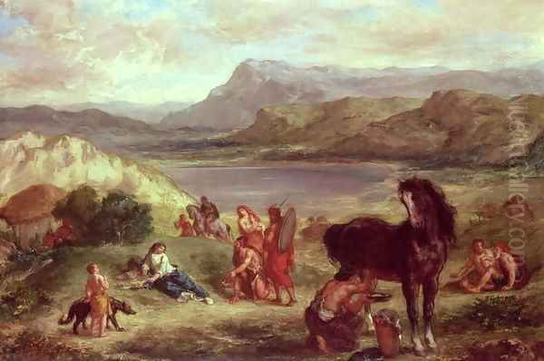 Ovid among the Scythians 1859 Oil Painting by Eugene Delacroix