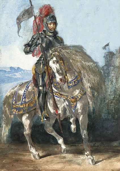 Chevalier En Armure Oil Painting by Eugene Delacroix