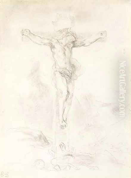 Christ on the Cross 2 Oil Painting by Eugene Delacroix