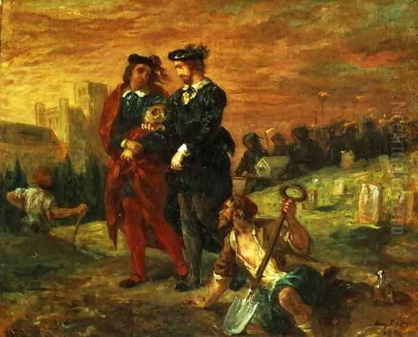 Hamlet and Horatio in the Cemetery 1859 Oil Painting by Eugene Delacroix