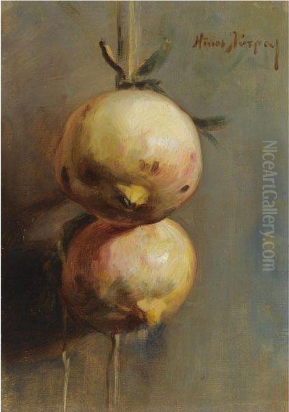 Pomegranates Oil Painting by Nicholaos Lytras