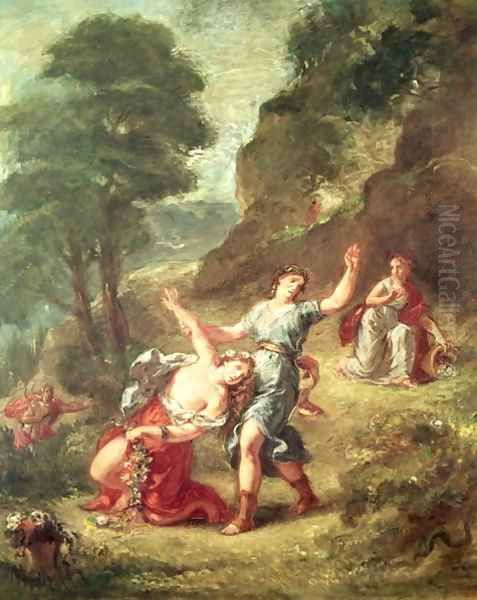 Orpheus and Eurydice Spring from a series of the Four Seasons 1862 Oil Painting by Eugene Delacroix