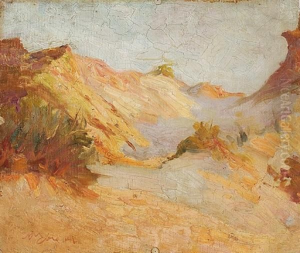 Slope In Parnassos Oil Painting by Nicholaos Lytras