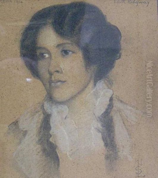 Edith Ridgeway Oil Painting by Neville Stephen Lytton