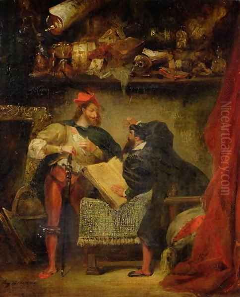 Faust and Mephistopheles 1826 27 Oil Painting by Eugene Delacroix