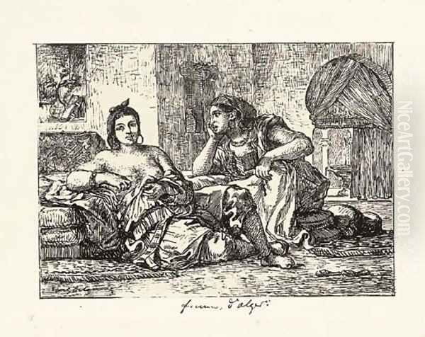 Femmes D'Alger Oil Painting by Eugene Delacroix