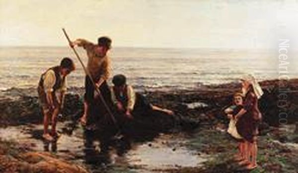 Prawning Oil Painting by Hamilton Macallum