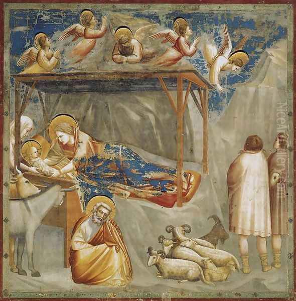 No. 17 Scenes from the Life of Christ- 1. Nativity- Birth of Jesus 1304-06 Oil Painting by Giotto Di Bondone