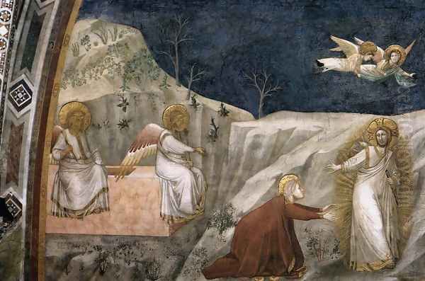 Scenes from the Life of Mary Magdalene- Noli me tangere 1320s Oil Painting by Giotto Di Bondone