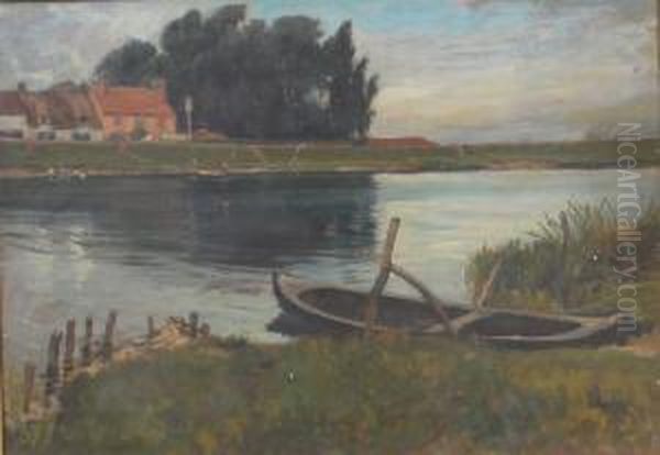 Norfolk River Landscape Oil Painting by Robert Walker Macbeth