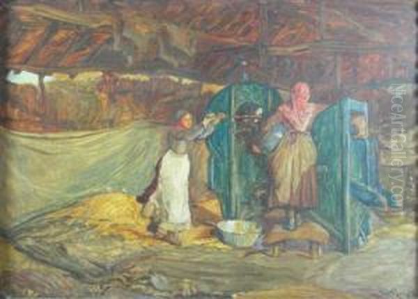 Mustard Thrashing Oil Painting by Robert Walker Macbeth