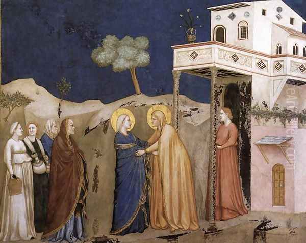 The Visitation 1310s Oil Painting by Giotto Di Bondone