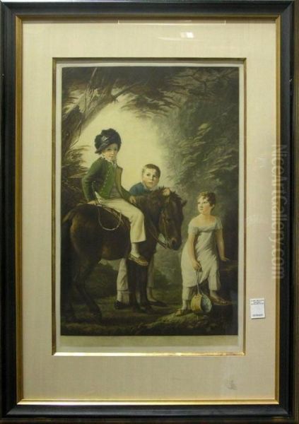 Children With Pony Oil Painting by Henry Macbeth-Raeburn