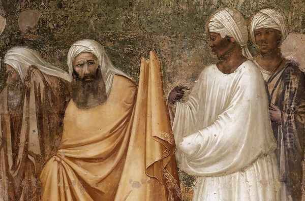 Scenes from the Life of Saint Francis- 6. St Francis before the Sultan (detail) 1325 Oil Painting by Giotto Di Bondone