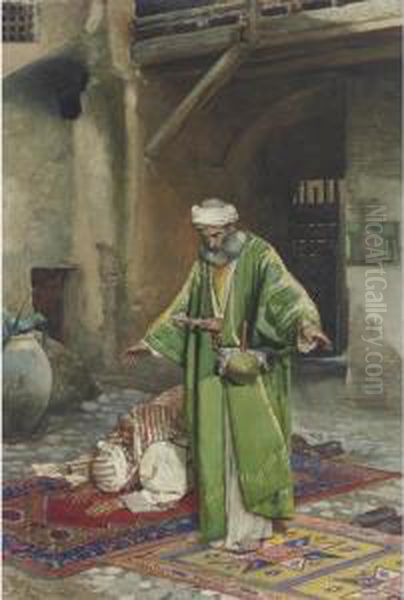 At Prayer Oil Painting by Cesare Maccari