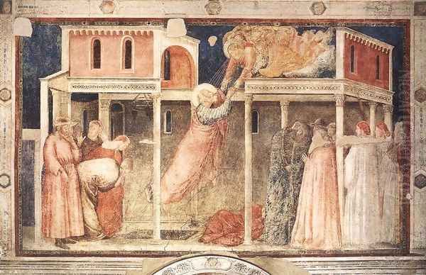 Scenes from the Life of St John the Evangelist- 3. Ascension of the Evangelist 1320 Oil Painting by Giotto Di Bondone