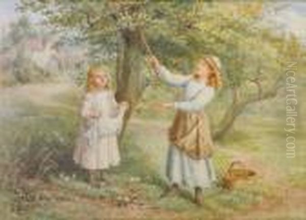 Picking Apples Oil Painting by Samuel McCloy