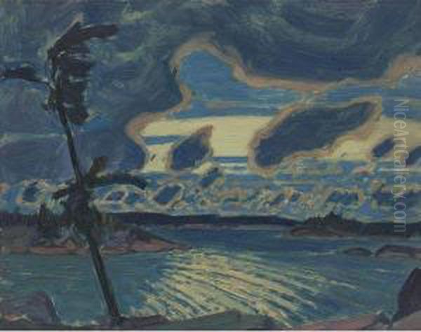 After Sunset, Georgian Bay Oil Painting by James Edward Hervey MacDonald