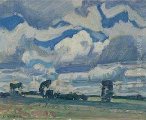 Fields And Sky Oil Painting by James Edward Hervey MacDonald