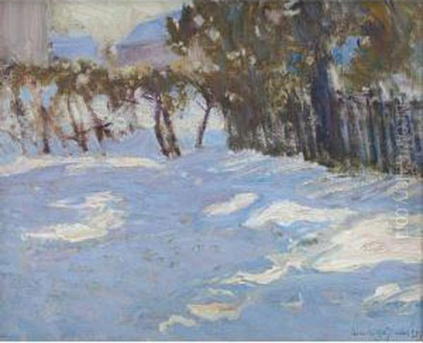 Winter In Thornhill Village Oil Painting by James Edward Hervey MacDonald