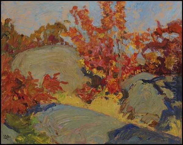 Rock And Maple 2 Oil Painting by James Edward Hervey MacDonald