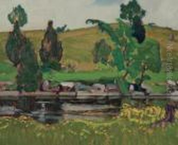 Gull River (an Unfinished Sketch Of A Landscape On The Reverse) Oil Painting by James Edward Hervey MacDonald