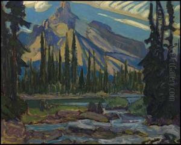 Cathedral Mountain Oil Painting by James Edward Hervey MacDonald