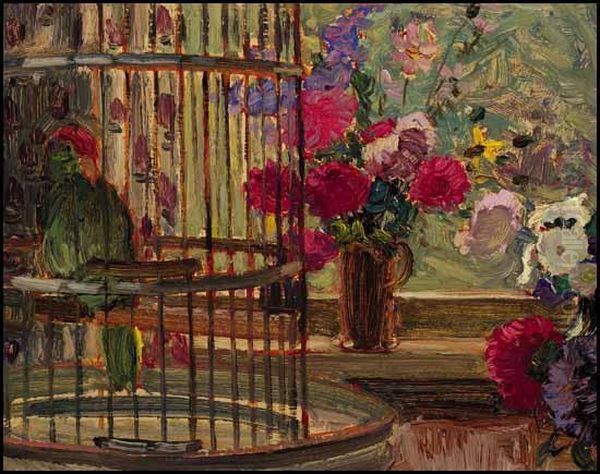 Parrot At Warren Road Oil Painting by James Edward Hervey MacDonald