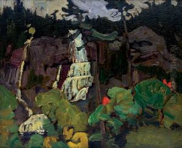 Algoma Waterfall Oil Painting by James Edward Hervey MacDonald