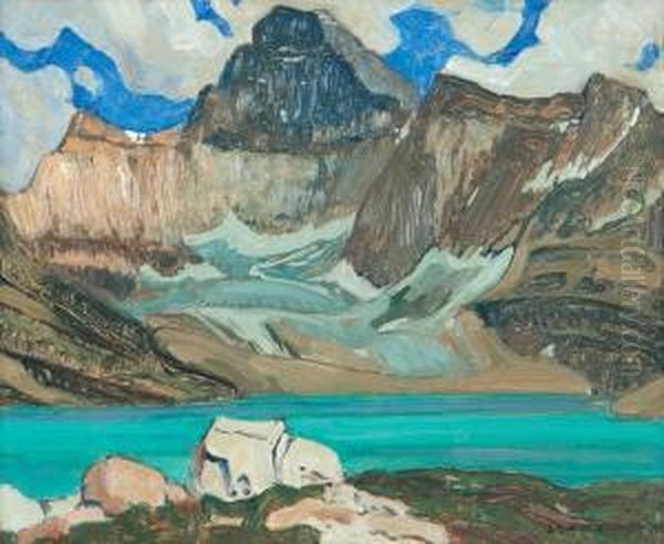 Lake Mcarthur, Lake O'hara Camp (a Landscape Sketch On The Reverse) Oil Painting by James Edward Hervey MacDonald