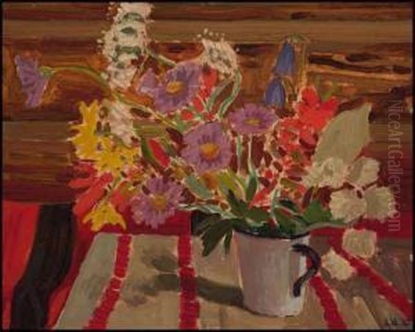 Rocky Mountain Flowers Oil Painting by James Edward Hervey MacDonald