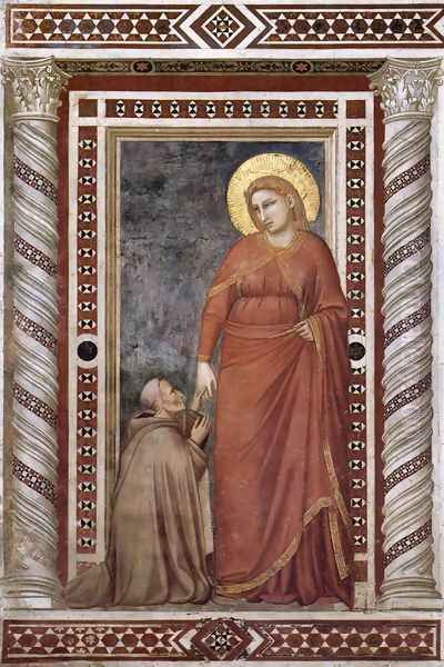 Scenes from the Life of Mary Magdalene- Mary Magdalene and Cardinal Pontano 1320s Oil Painting by Giotto Di Bondone